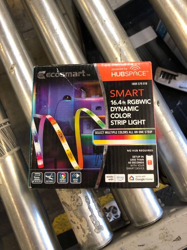 Photo 2 of 16.4 Ft. Smart RGBWIC Dynamic Color Changing Dimmable Plug-in LED Strip Light Powered by Hubspace
