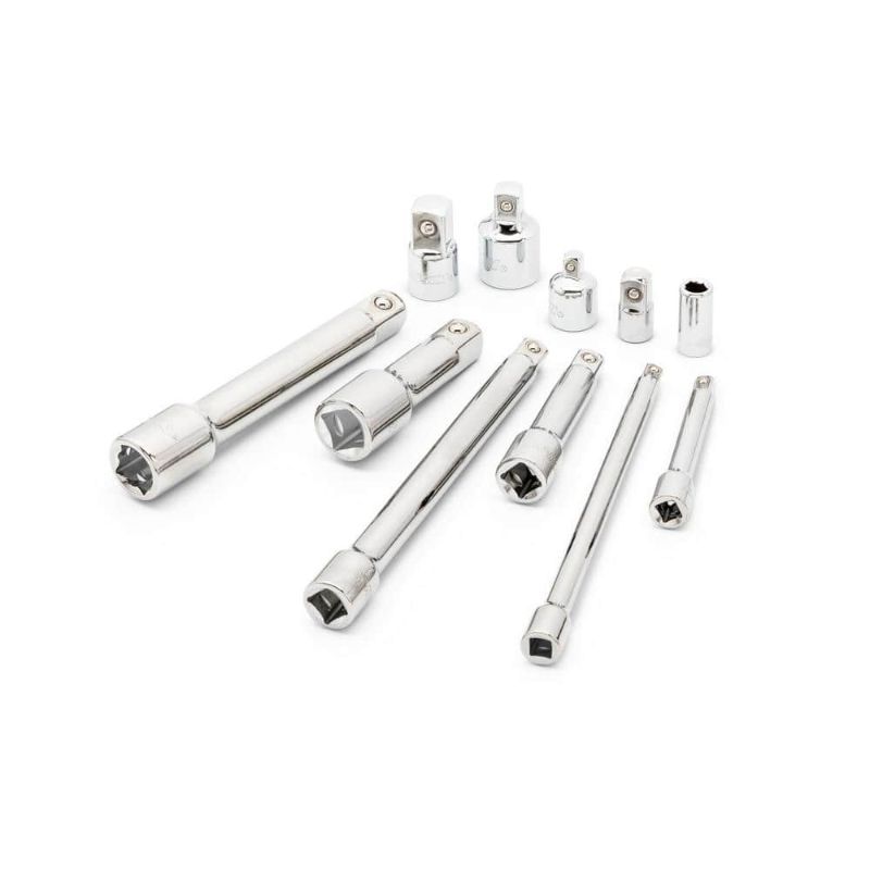 Photo 1 of 1/4 in., 3/8 in. and 1/2 in. Drive SAE and MM Extension and Adapter Set (11-Piece)
