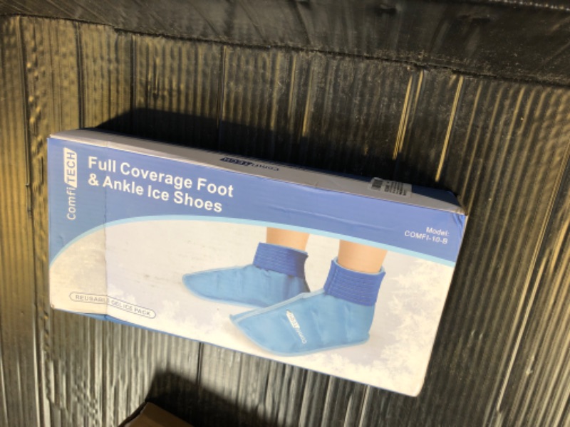 Photo 2 of ComfiTECH Foot Ice Pack Wrap for Swollen Feet Ice Pack for Foot Recovery Ice Boot for Foot and Ankle Swelling Relief, Heel Ice Pack Wrap Plantar Fasciitis Achilles Tendonitis, 2 Packs L Blue