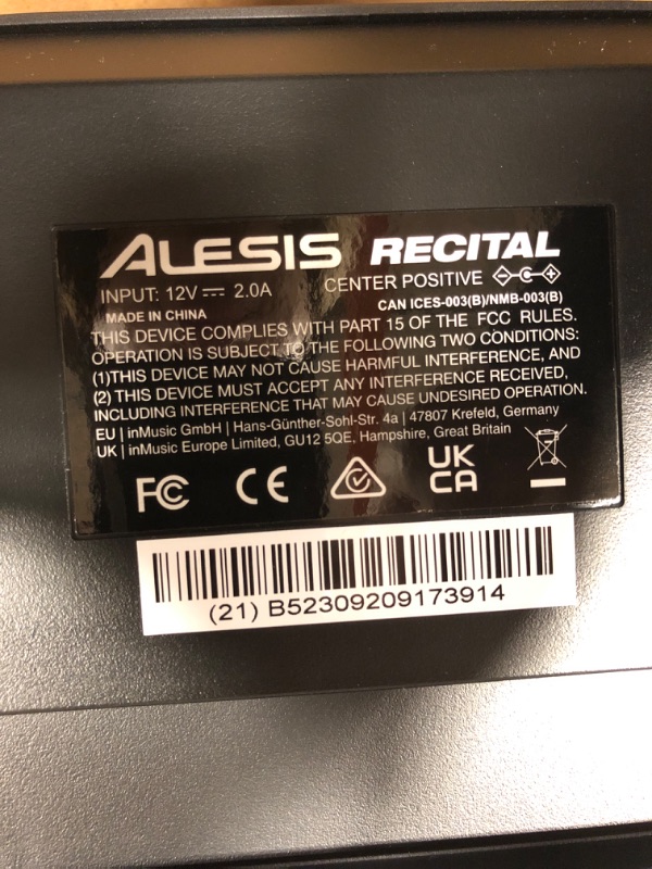 Photo 3 of Alesis Recital – 88 Key Digital Piano Keyboard with Semi Weighted Keys