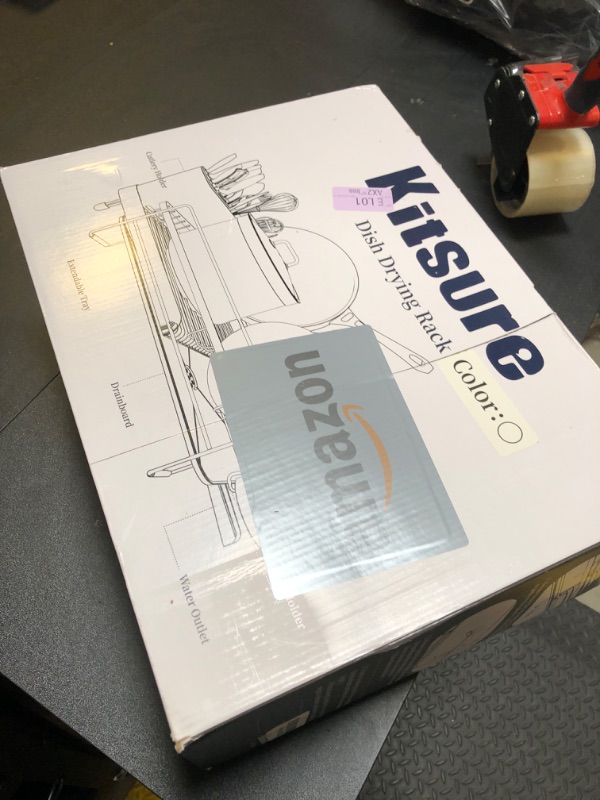 Photo 1 of Kitsure Large Dish Drying Rack - Extendable Dish Rack, Multifunctional Dish Rack for Kitchen Counter, Anti-Rust Drying Dish Rack with Cutlery & Cup Holders 27" L x 12.9" W,White