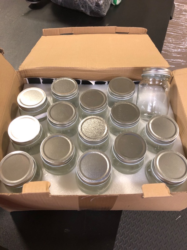 Photo 2 of 16 oz Mason Jars With Lids Regular Mouth 15 Pack-16 oz Glass Jars with Lids,Bulk Pint Clear Glass Jars For Meal Prep, Food Storage With 20 Labels (Silver Lids)