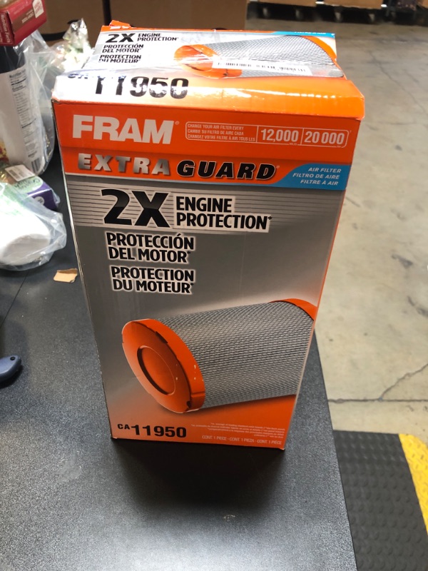 Photo 3 of fram extra guard ca11950 replacement engine air filter for select ram promaster models, provides up to 12 months or 12,000 mi