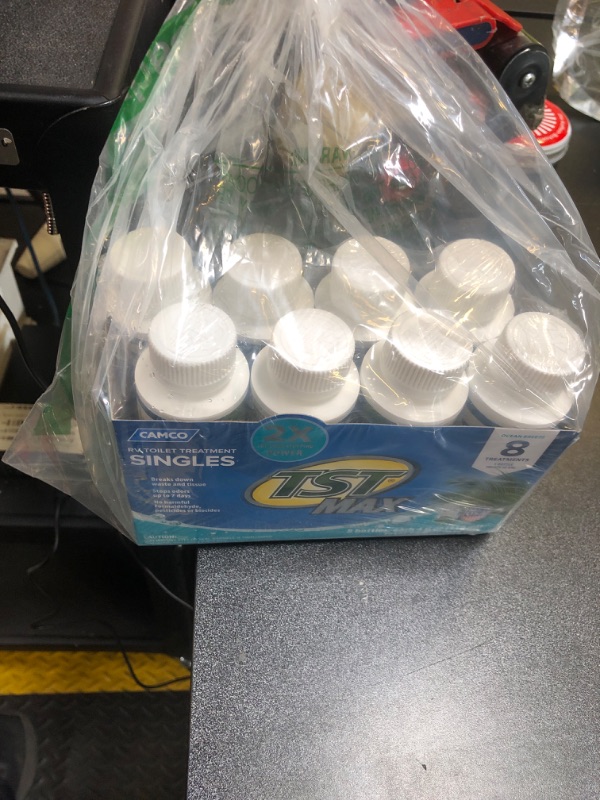 Photo 2 of Camco TST MAX Ocean Scent Singles - Eliminates Odors and Aids in Breaking Down Holding Tank Waste - Includes (8) 4oz. Bottles (41610)