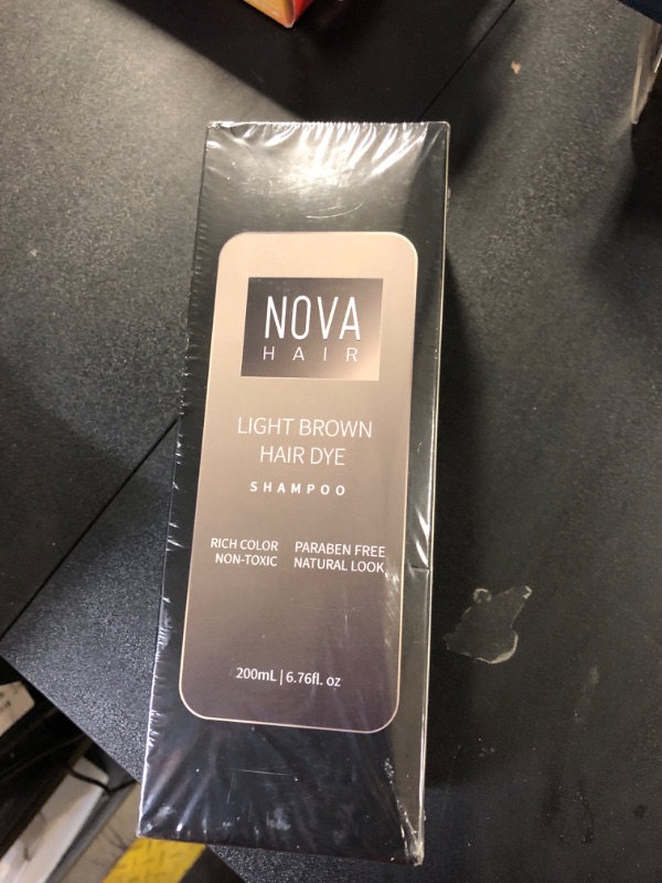 Photo 1 of NOVA HAIR LIGHT BROWN HAIR DYE SHAMPOO 6.76FL OZ EXP 11/07/2027