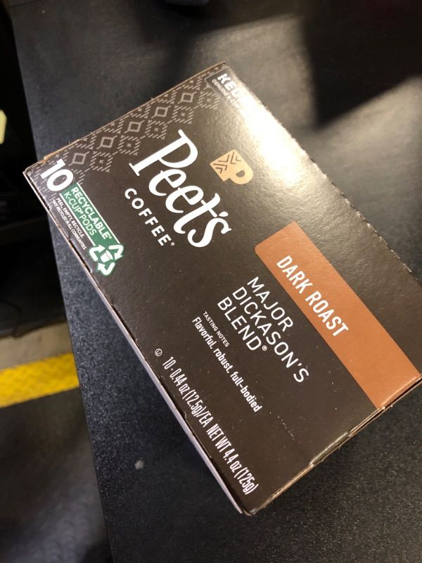 Photo 1 of Peet's Coffee K-Cups Major Dickason's Blend, Dark Roast Coffee, 10 Ct EXP JUNE 08 2025