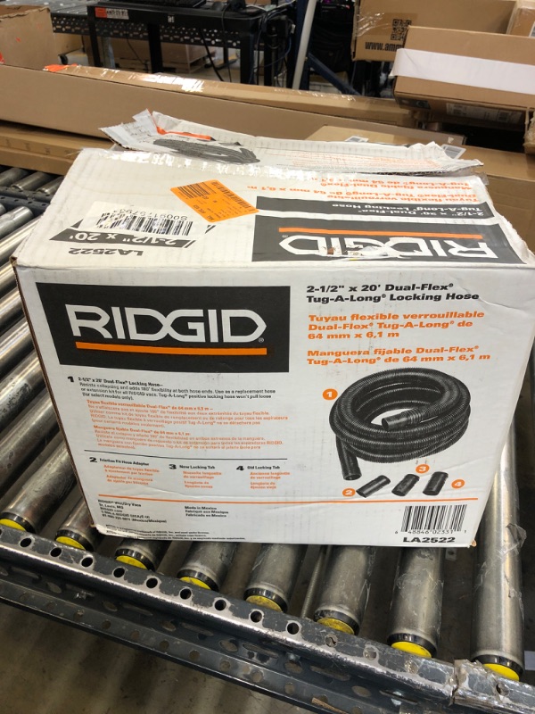 Photo 3 of 2-1/2 in. x 20 ft. Dual-Flex Tug-A-Long Locking Vacuum Hose for RIDGID Wet/Dry Shop Vacuums