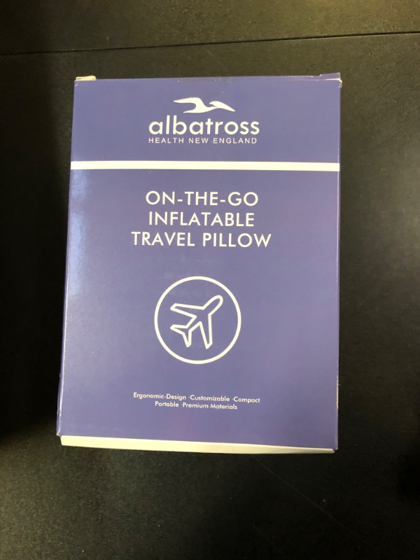 Photo 3 of Albatross Health New England Travel Pillow Great for First and Business Class, All-Round Support to Head/Neck/Chin, Inflatable Travel Neck Pillow for Airplane, Train.