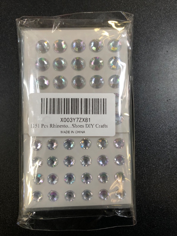 Photo 2 of 1151 Pcs Rhinestone Stickers with A Tweezer, Crystal AB Self Adhesive Face Gems, 6 Sizes Hair Gems Stick on, Clear Bling Face Rhinestones Diamond Stickers for Hair Face Makeup Clothes Shoes DIY Crafts