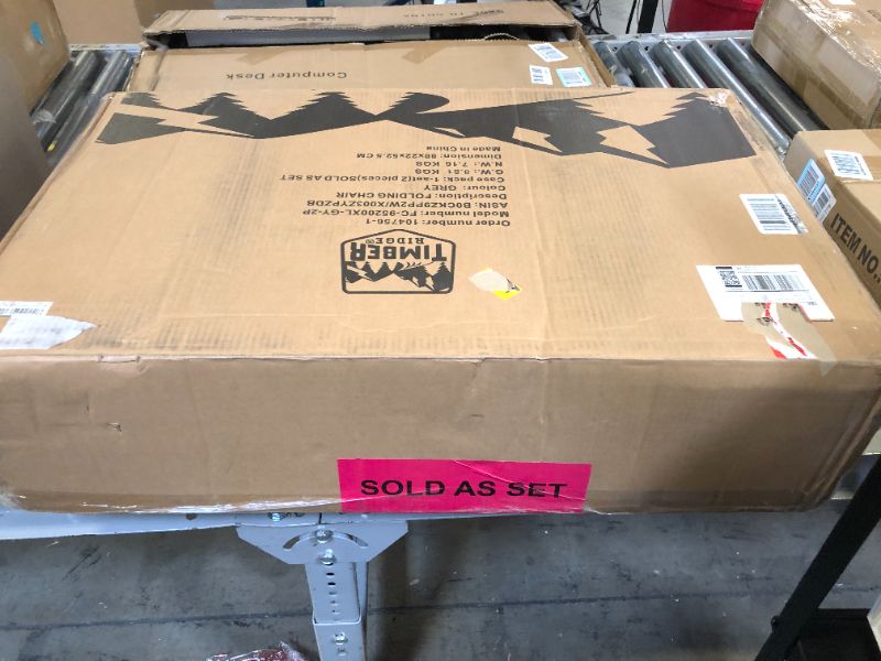 Photo 1 of TIMBER RIDGE Lightweight Oversized Camping Chair, Portable Aluminum Directors Chair with Side Table Detachable Side Pocket for Outdoor Camping, Lawn, Picnic, Support 400lbs Grey 2 Pack