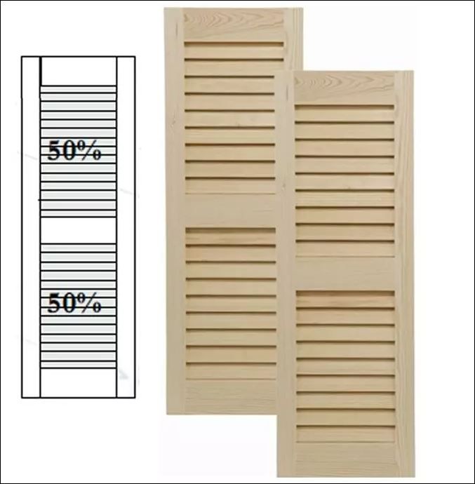 Photo 1 of 18"W X 72" H  EQUAL LOUVER EXTERIOR WOOD SHUTTERS