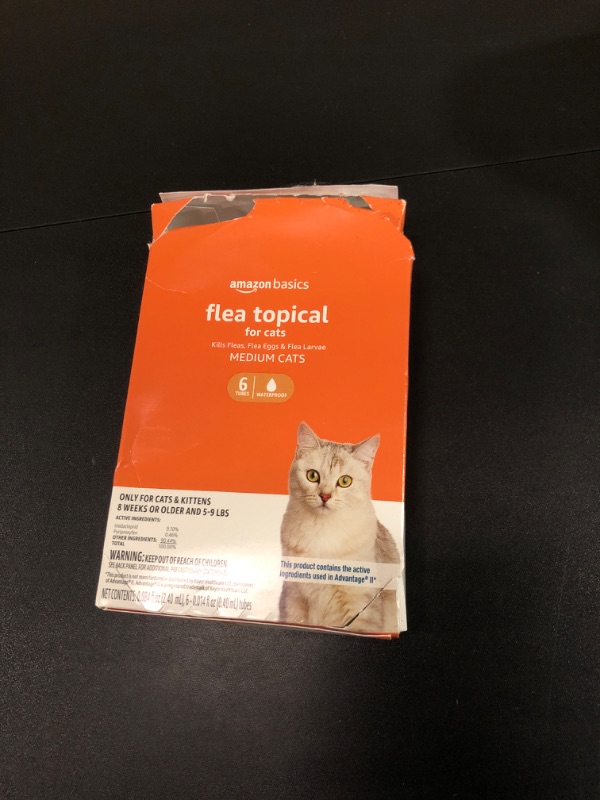 Photo 2 of Amazon Basics Flea Topical for Medium Cats (5-9 pounds), 6 Count (only 3 in the box)