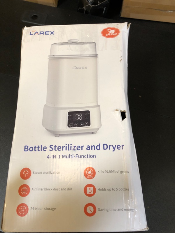 Photo 3 of Larex Bottle Sterilizer and Dryer, Compact Baby Bottle Steam Sterilizer, Electric Bottle Sterilizer and Dryer for Baby Bottles, Pacifiers, Breast Pump Parts, and Teething Toys