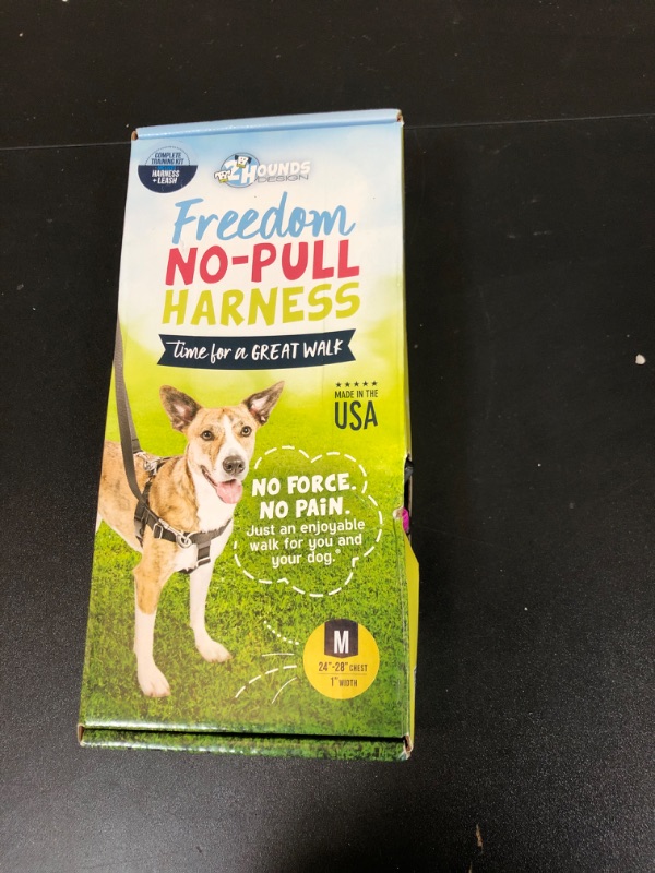 Photo 2 of 2 Hounds Design Freedom No Pull Dog Harness | Comfortable Control for Easy Walking |Adjustable Dog Harness and Leash Set | Small, Medium & Large Dogs | Made in USA | Solid Colors | 1" MD Raspberry