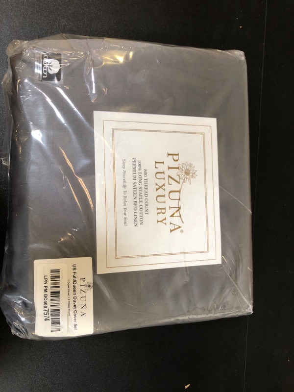 Photo 2 of Pizuna Pure 100% Cotton Queen Duvet Cover Set, 800 Thread Count Long Staple Cotton Thick Sateen Weave with Button Closure (Combed Sage Cotton Duvet Cover Queen)