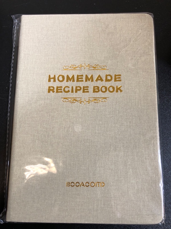 Photo 1 of BOOAOOITD The Perfect Recipe Notebook To Write In Your Own Recipes - Aesthetic Blank Recipe Book with Waterproof Cover - Simplified Blank Cookbook to Organize Your Recipes