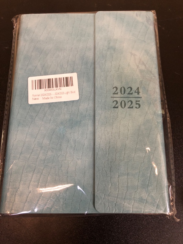 Photo 1 of Planner 2024-2025 - Weekly Monthly Planner for Jul 2024 - Dec 2025 [18 Month Planner], Academic Planner, 8.26" x 5.9" Faux Leather Cover + Thicker Paper (2024-2025 Light Blue)