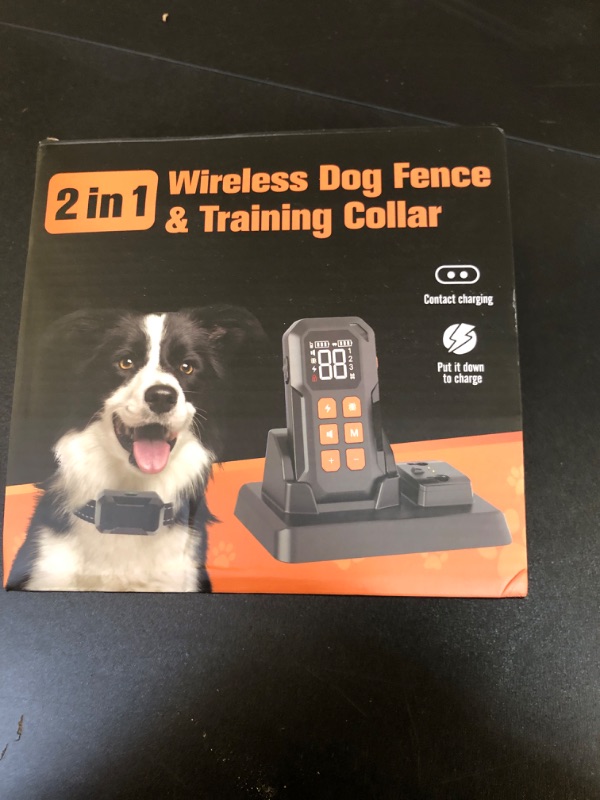 Photo 2 of WTBFX Wireless Dog Fence Up to 985ft Adjustable,Wireless Dog Fence System,Dog Training Collar with Remote Control,Dog Fence Outdoor for Yard Ipx7 Waterproof