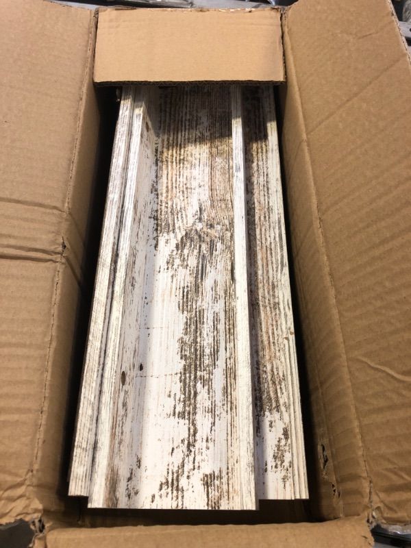 Photo 1 of Lavezee 16 Inch Floating Shelves for Wall Set of 3, Rustic Picture Ledge Wall Mounted Shelf for Living Room, Bedroom, Kitchen, Bathroom, Distressed White