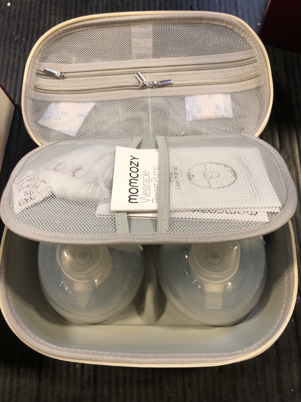 Photo 2 of Momcozy Breast Pump Hands Free M5, Wearable Breast Pump of Baby Mouth Double-Sealed Flange with 3 Modes & 9 Levels, Electric Breast Pump Portable - 24mm, 2 Pack Mint