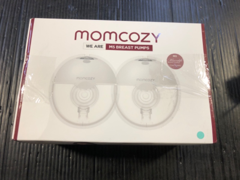 Photo 3 of Momcozy Breast Pump Hands Free M5, Wearable Breast Pump of Baby Mouth Double-Sealed Flange with 3 Modes & 9 Levels, Electric Breast Pump Portable - 24mm, 2 Pack Mint