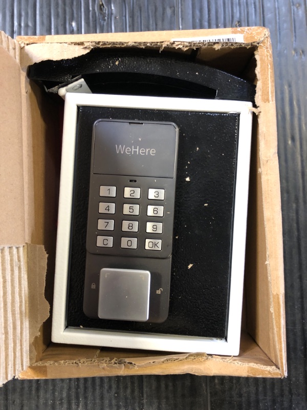 Photo 1 of WeHere Key Lock Box Wall Mount with Key Drop Slot, Smart Digital Lockbox, OTP/APP Bluetooth/Wi-Fi/Fixed Code/Key Unlock, Key Safe Security Storage for House Outside, Realty Business, Apartment, Store