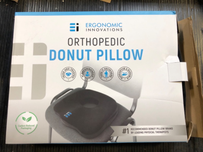 Photo 2 of Ergonomic Innovations Orthopedic Donut Pillow: Memory Foam Chair Seat Cushion for Tailbone and Coccyx Pain