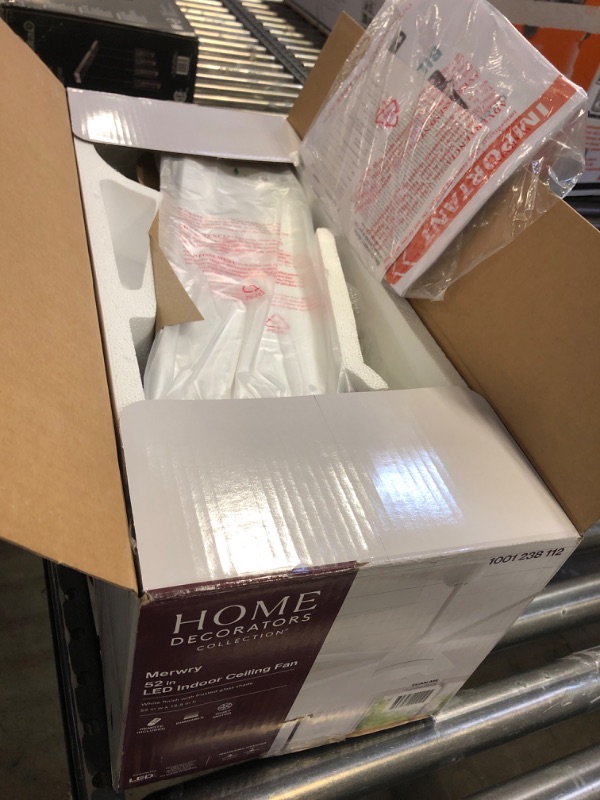 Photo 1 of Merwry 52 in. Integrated LED Indoor White Ceiling Fan with Light Kit and Remote Control