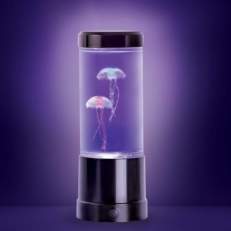 Photo 1 of 9 in. Black Indoor Jellyfish Table Lamp with RGB LED
