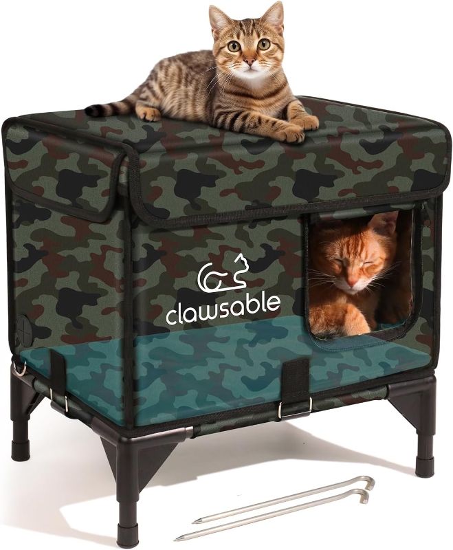 Photo 1 of Clawsable 2 in 1 Indestructible Cat House for Outdoor Cats in Winter