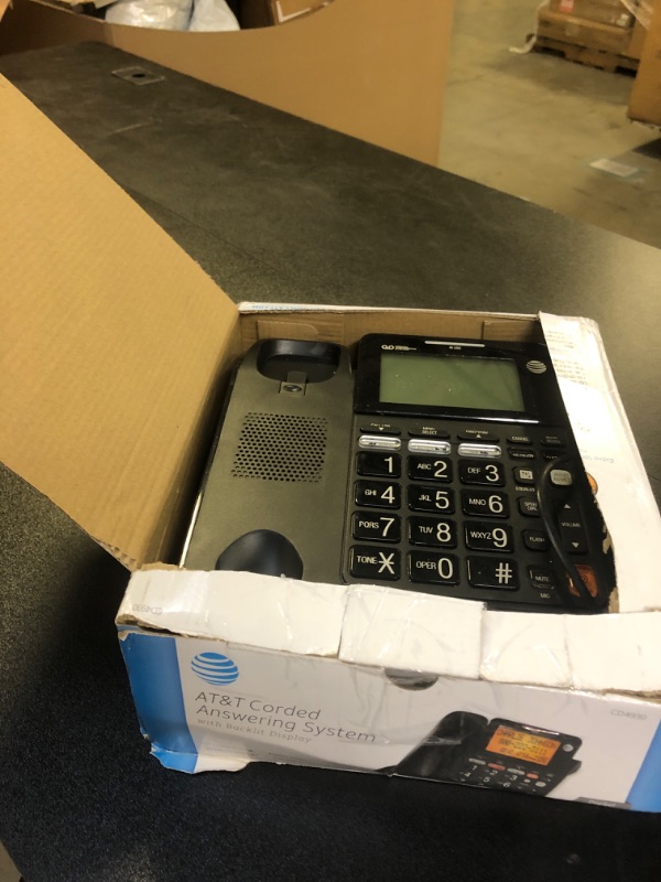 Photo 2 of AT&T CD4930 Corded Phone with Digital Answering System and Caller ID, Extra-Large Tilt Display & Buttons, Black