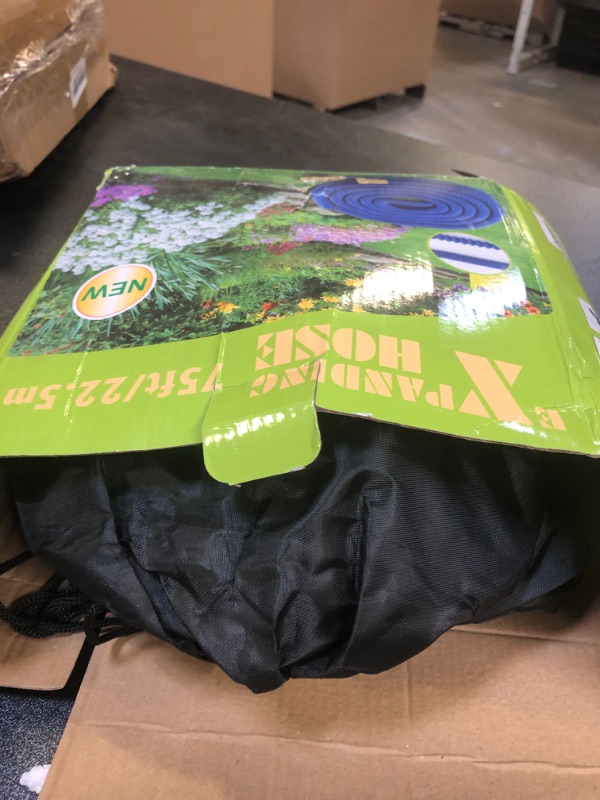 Photo 2 of 75 ft Expandable Garden Hose with 10 Spray Nozzle - Heavy Duty Superior Strength 3750D - 4 -Layer Latex Core - 2024 Upgraded Expanding Water Hose - Extra Strong Brass Connectors/Storage Bag