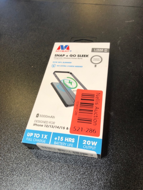 Photo 1 of MYBAT 5000mAh Magnetic Wireless Power Bank - Grey Titanium