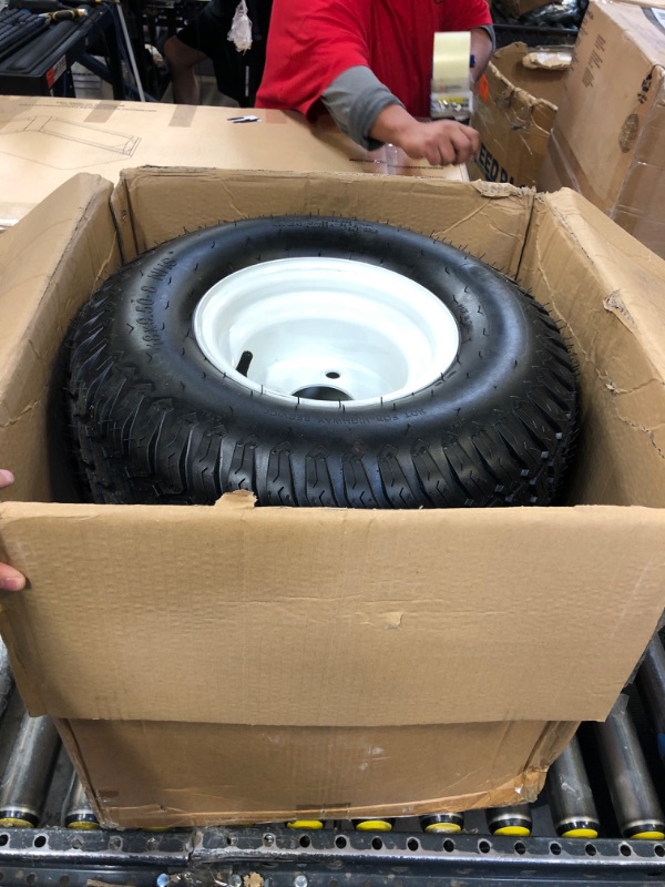 Photo 3 of 18x9.50-8" Lawn Mower Tires Tractor Turf Tire with Rim,4 Ply Tubeless,2.83” Center Bore for Golf Carts, Riding Lawn Mowers,Utility Vehicles (18X9.50-8-Tubeless with Rim)