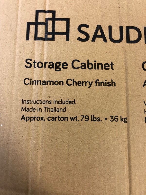 Photo 3 of DAMAGED BOX  --- Sauder Select Storage Cabinet, Cinnamon Cherry