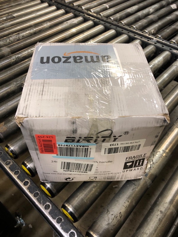 Birity 24oz Ribbed Glass Cup with Lids and Straws,4Pack Glass Tumbler