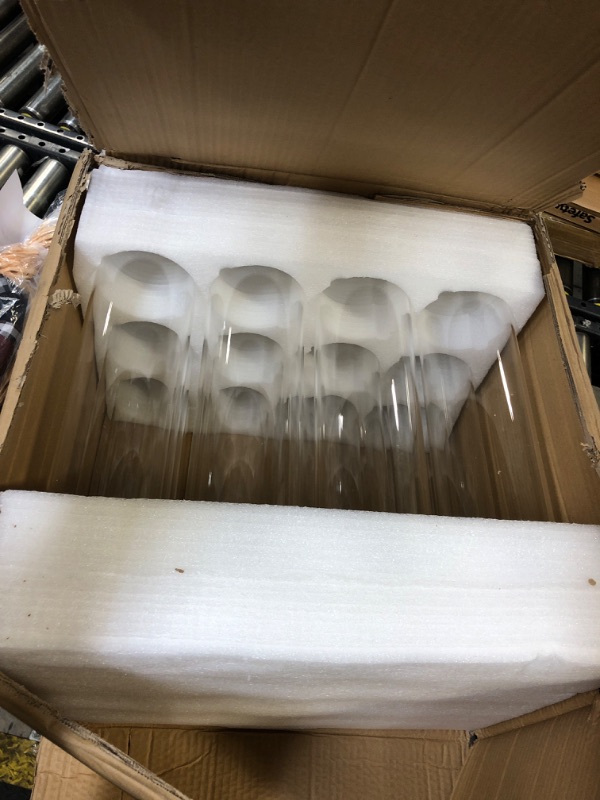 Photo 2 of 12 Pack Glass Cylinder Vases Clear Flower Vase Tall Floating Candle Holders Centerpiece Vases for Table Home Wedding Decorations Formal Dinners (18 Inch)