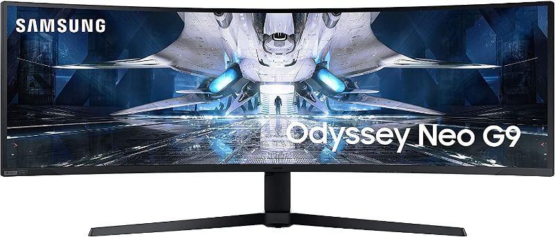 Photo 1 of SAMSUNG 49" Odyssey Neo G9 Series G95NA 4K UHD Curved Gaming Monitor, 240Hz, 1ms, Mini LED Display, G-Sync and FreeSync Premium Pro, LS49AG952NNXZA, White & Black