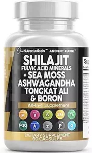 Photo 1 of Clean Nutraceuticals Shilajit Supplement 10,000mg with Sea Moss 6000mg, Ashwagan EXP 6/2026
