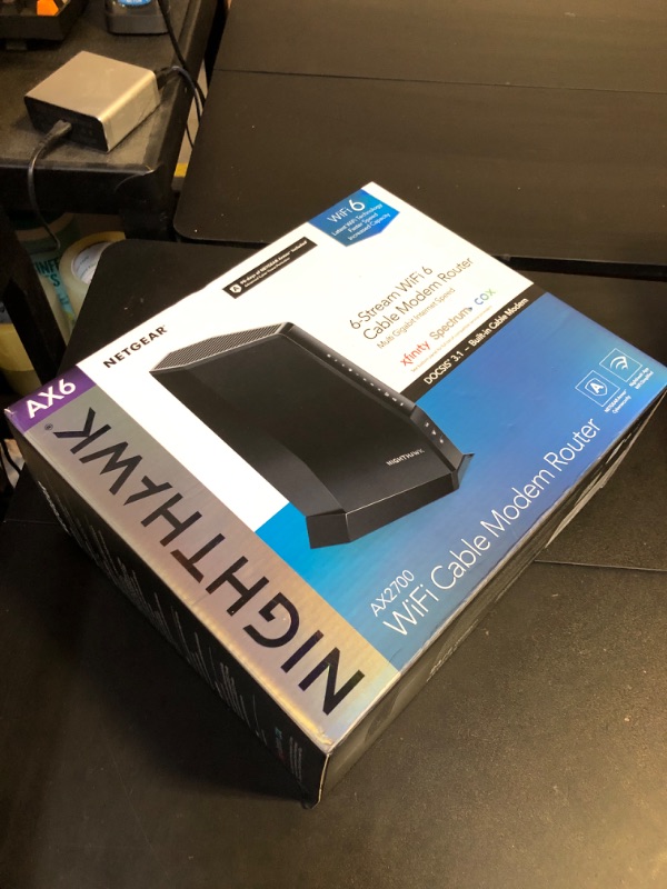 Photo 2 of NETGEAR Nighthawk Cable Modem + WiFi 6 Router Combo with 90-day Armor Subscription (CAX30S) - Compatible with Major Cable Providers incl. Xfinity