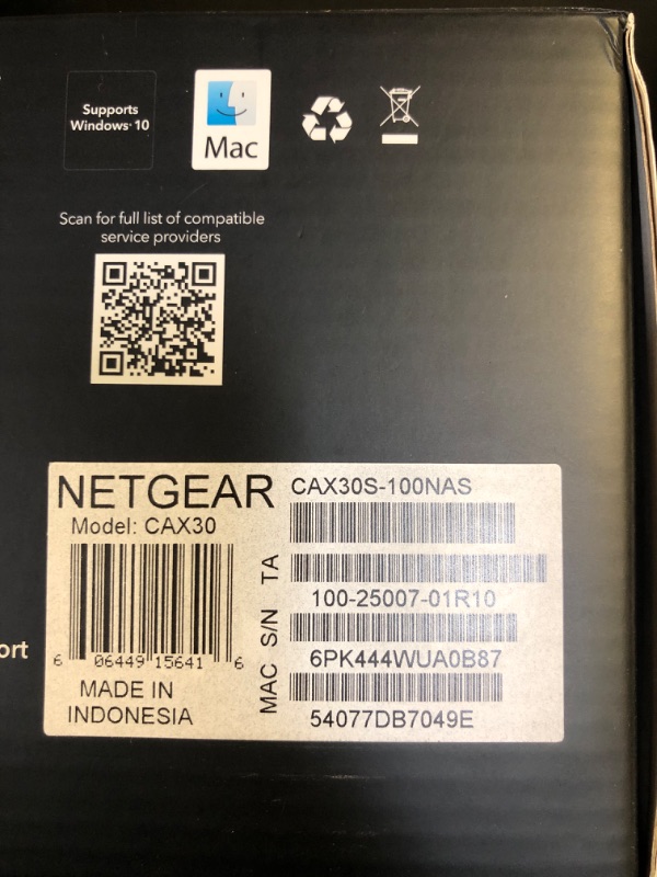 Photo 7 of NETGEAR Nighthawk Cable Modem + WiFi 6 Router Combo with 90-day Armor Subscription (CAX30S) - Compatible with Major Cable Providers incl. Xfinity