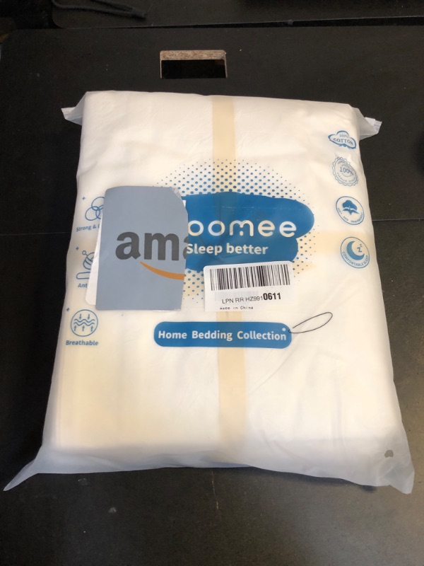 Photo 2 of MooMee Bedding Duvet Cover Set 100% Washed Cotton Linen Like Textured Breathable Durable Soft Comfy (Off White, Oversized King)