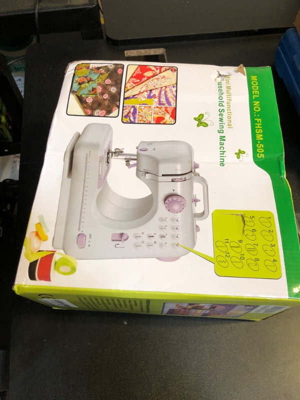 Photo 2 of HJWTCQL Mini Sewing Machine for Beginners,Kids Small Sewing Machines 12 Built-in Stitches with Reverse Sewing,Portable Sewing Machines with 27pc Accessory Kit Included 2 Speed Double Thread Foot Pedal