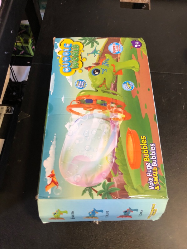 Photo 2 of Bubble Machine Bubble Gun Dinosaur Bubble Blower Toy for Kids and Toddlers Bubble in Bubble Machine Maker with 8 oz Bubble Solution Gift for Girls and Boys 3 4 5 6 Years Old for Parties Outdoor