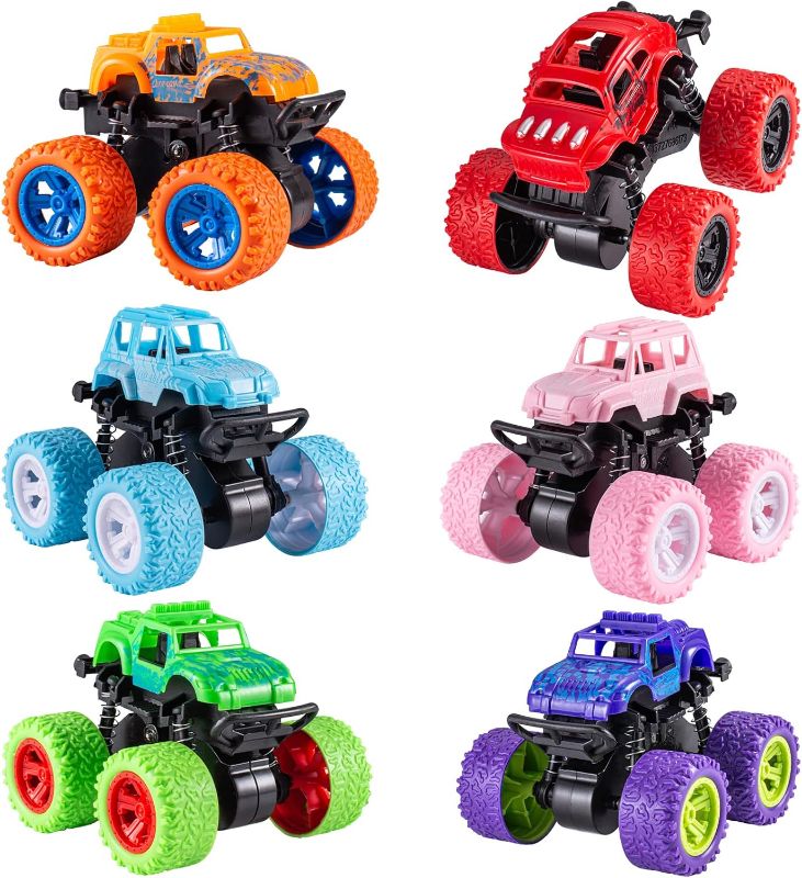 Photo 1 of Monster Trucks, Monster Truck for Boys, Friction Powered Monster Trucks, Monster Jam Trucks, Car Toy Set for Kids - Friction-Powered, Stunt-Capable, Ideal for 3+ (4PCS)
