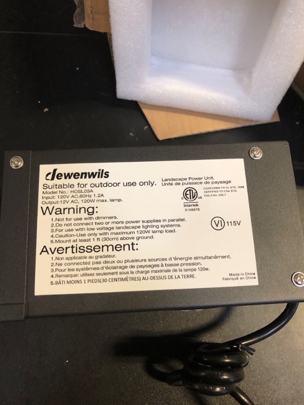 Photo 5 of DEWENWILS 120W Outdoor Low Voltage Transformer with Timer and Photocell Sensor