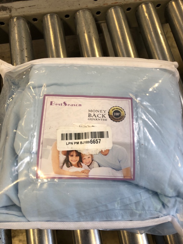 Photo 2 of Best Season 400 Thread Count Cotton Queen Size Sheet Set (Sky Blue) 4 Piece - 100% Long Staple Cotton Sheets Set