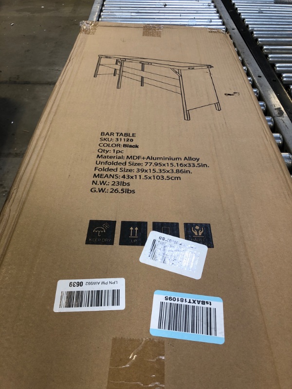 Photo 1 of REDCAMP Extra Long Portable Bar Table, Pop-Up Folding Mobile Bar Bartender Table for Events, Party, Camping, Tradeshow, Easy Setup, Black