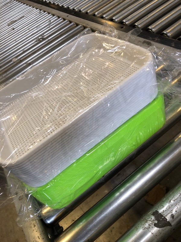 Photo 1 of 16 Pcs Seed Sprouter Tray with Drain Holes Seed Germination Propagation Trays Healthy Wheatgrass Microgreens Growing Trays Beans Nursery Sprouting Tray(12.2 x 9.06 x 1.77 Inch, without Lid)
