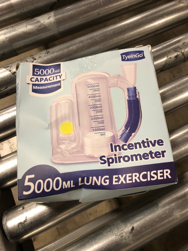 Photo 1 of Breathing Exercise Device for Lungs, Deep Breathing Trainer for Adults - 5000ml Volume Measurement with Flow Rate Indicator